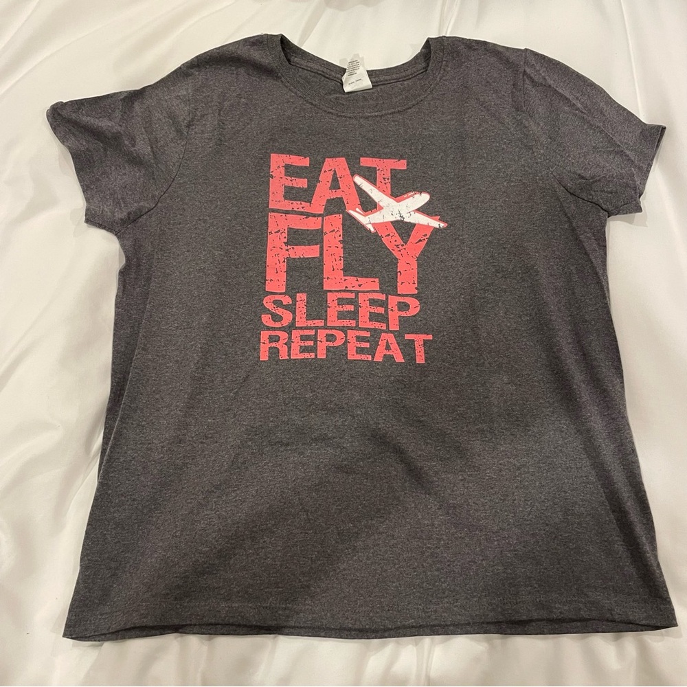 “Eat, Fly, Sleep, Repeat” Aviation Graphic T Shirt